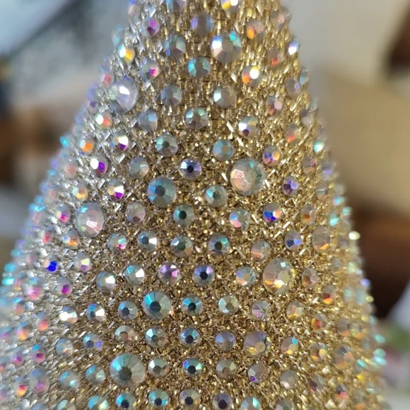 Crystal Embellished Ivory Pointed-Toe Stiletto Pumps - Picture 8 of 9